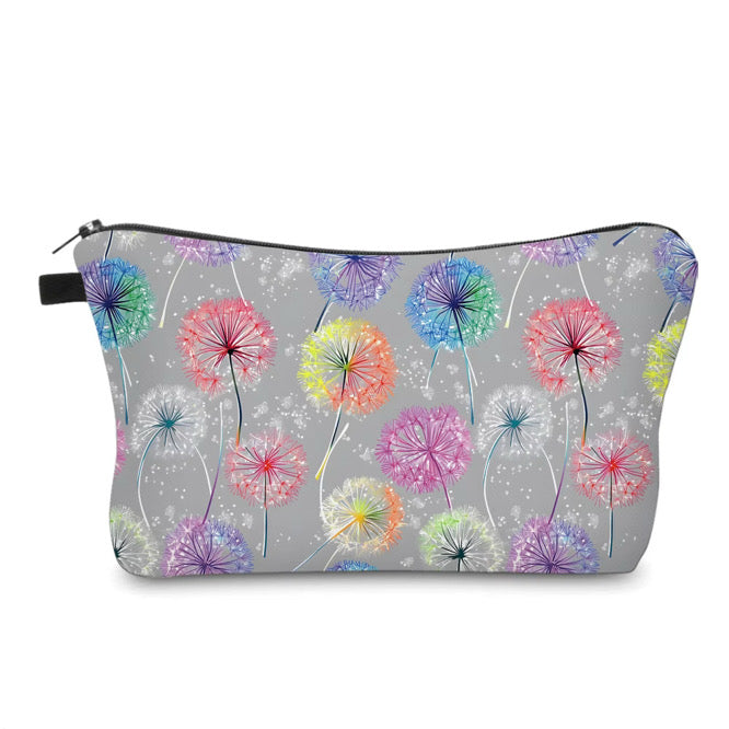 Pouch - Rainbow Dandelion on Grey
