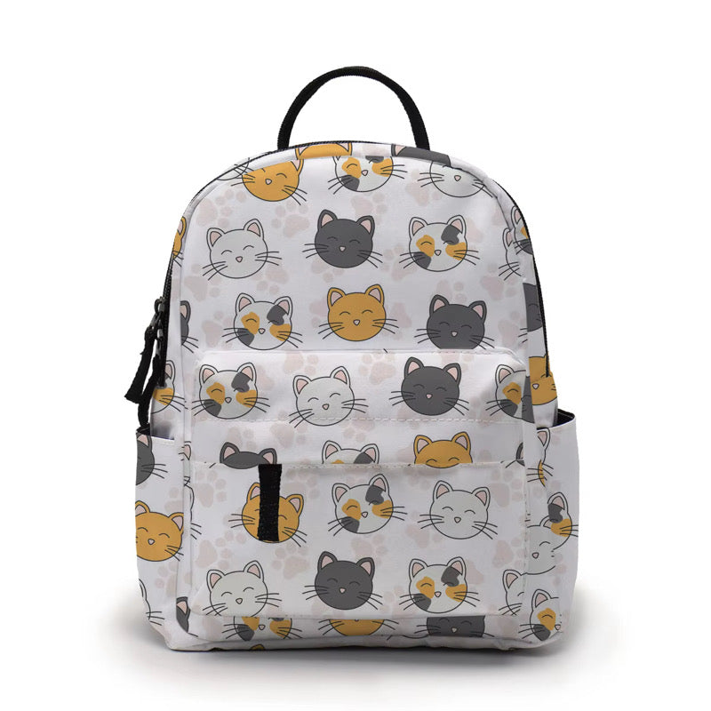 Mini Backpack - Cat Paw on White
