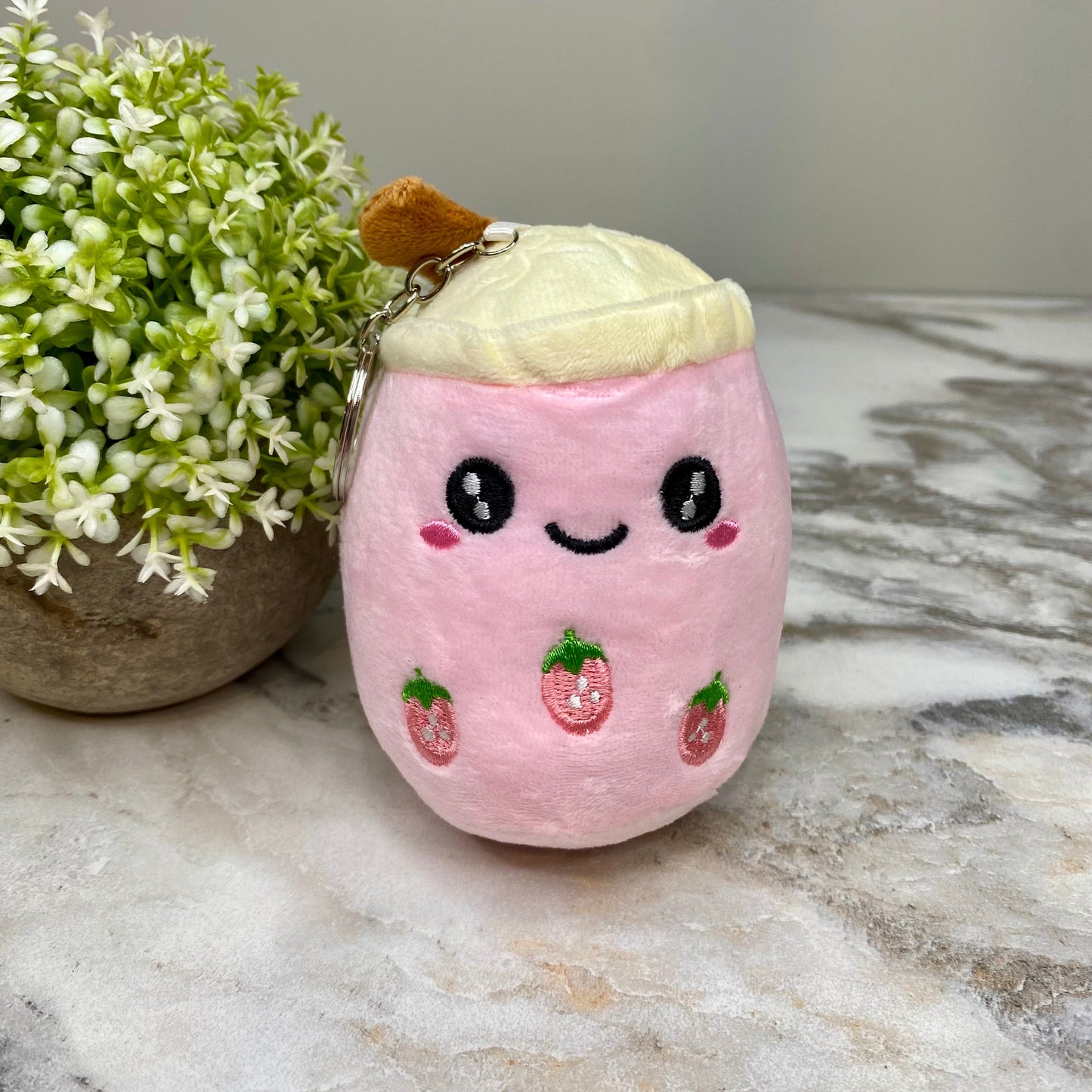 Keychain Toy - Plush Bubble Tea Boba