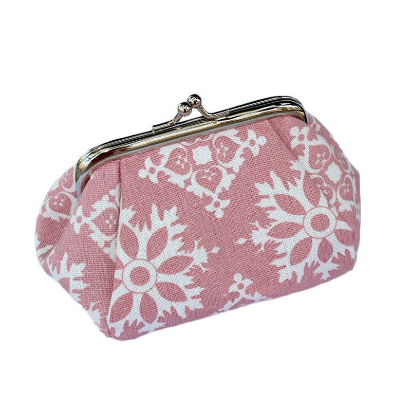 Clamshell Coin Purse Wallet - Snowflake