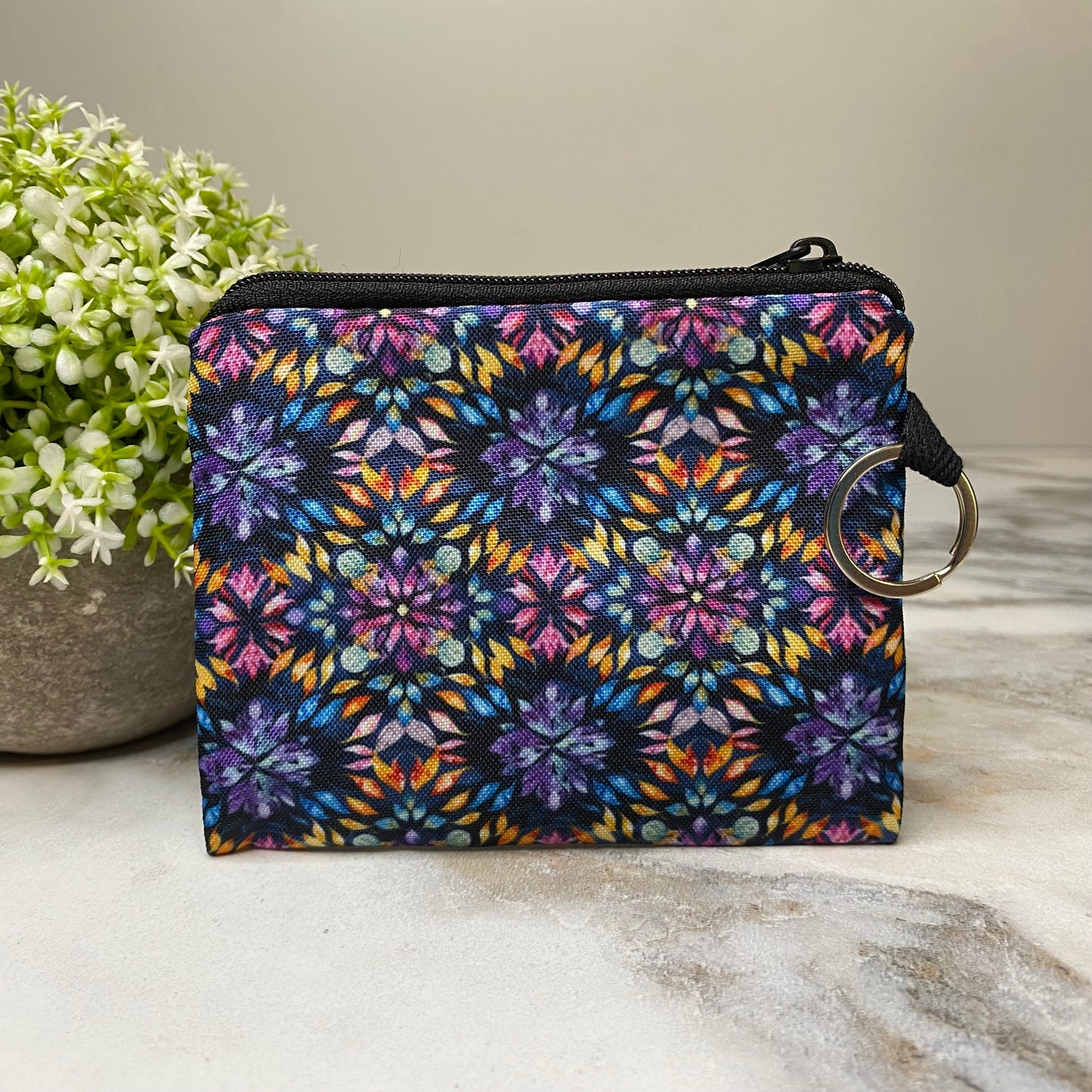 Mini Pouch - Bold Purple Orange Pink Tie Dye