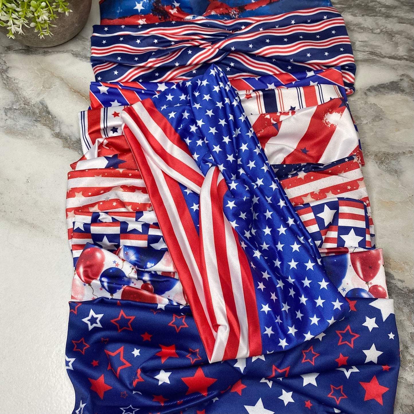 Headband Knot Mix - 4th of July Red White & Blue