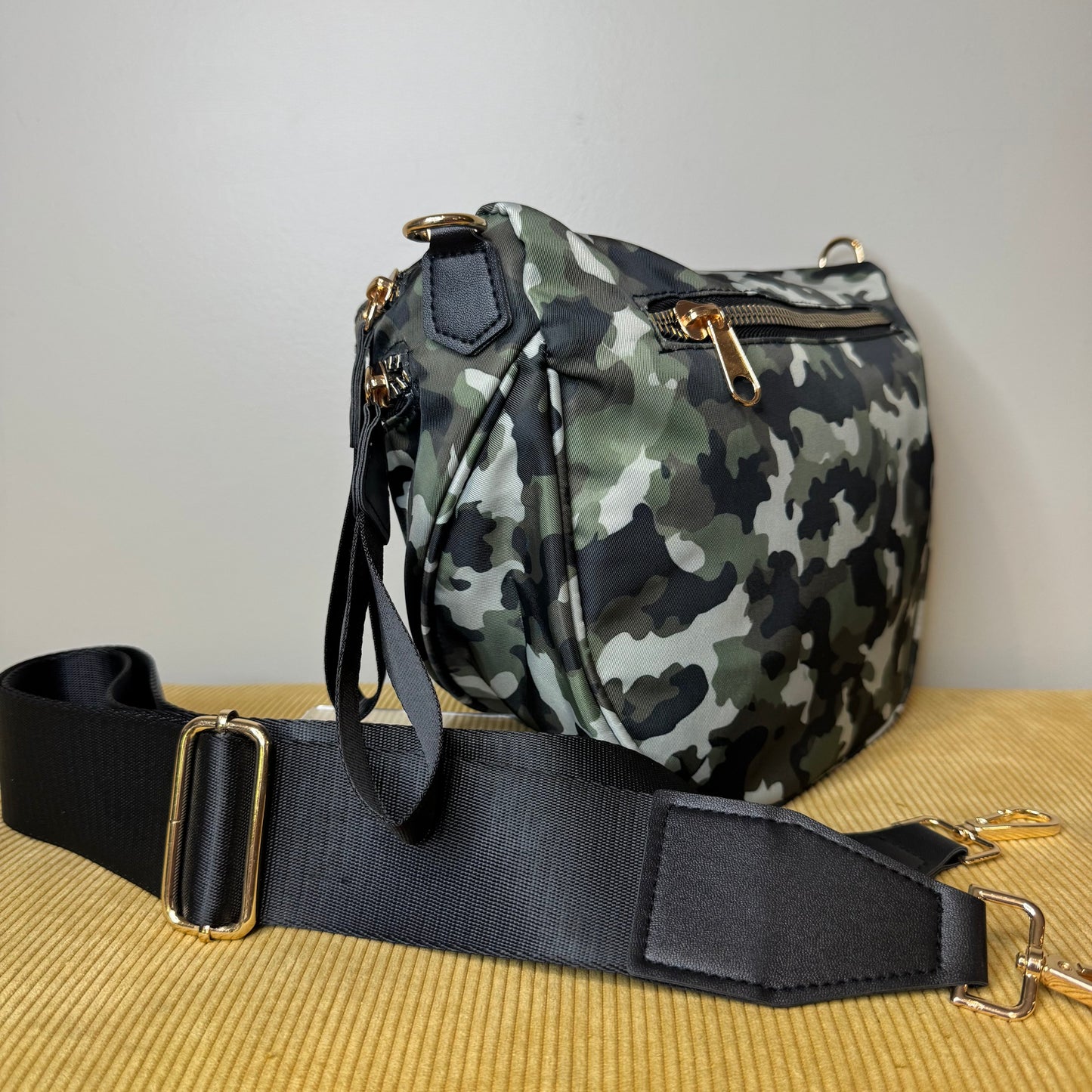 The Roni Nylon Crossbody - Green Camo - PREORDER