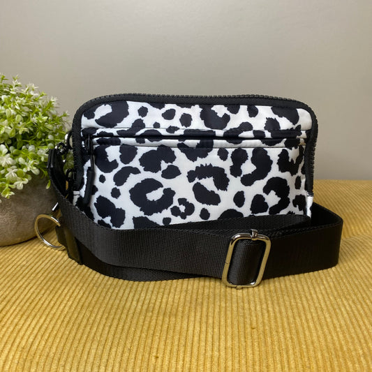 Remi - Nylon Crossbody Animal Print B&W