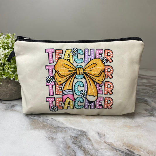 Pouch - Teach Teacher Pencil Bow