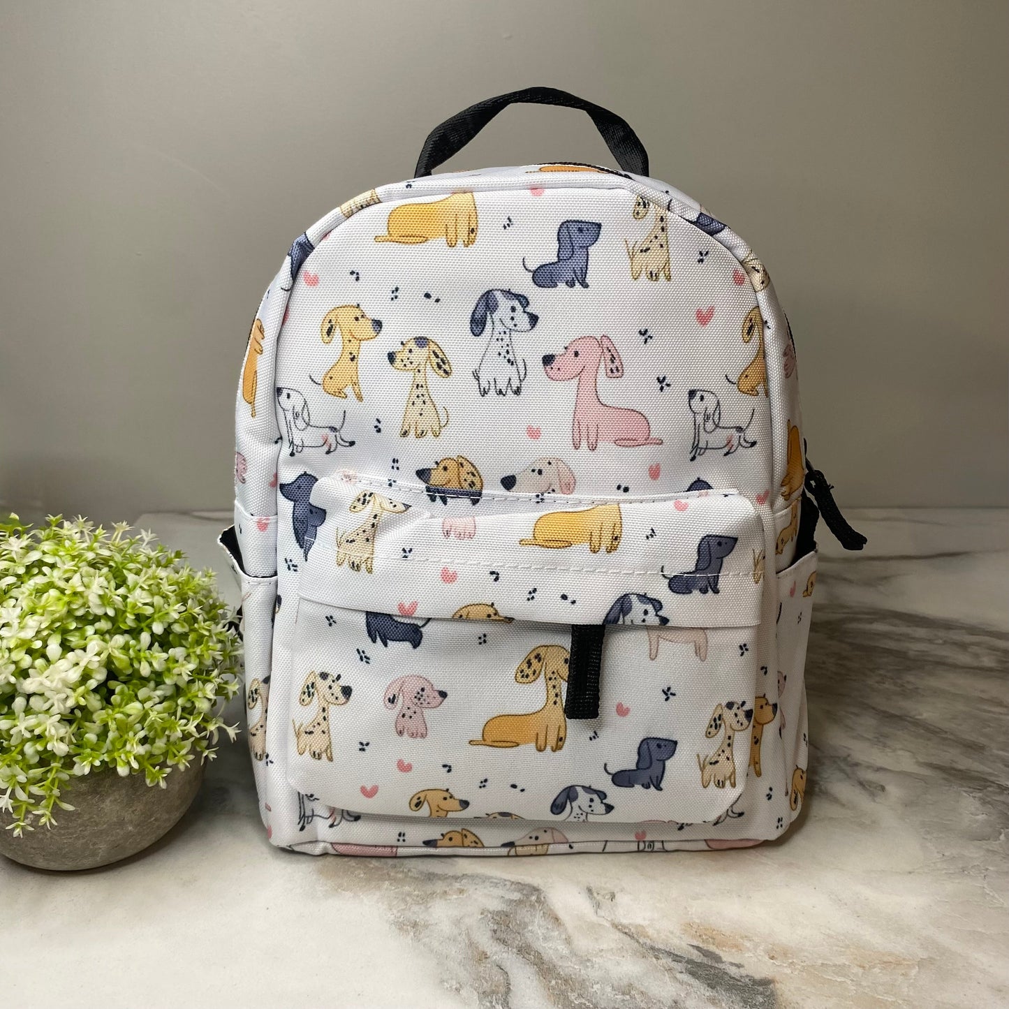 Mini Backpack - Dog Cartoon Dogs & Hearts