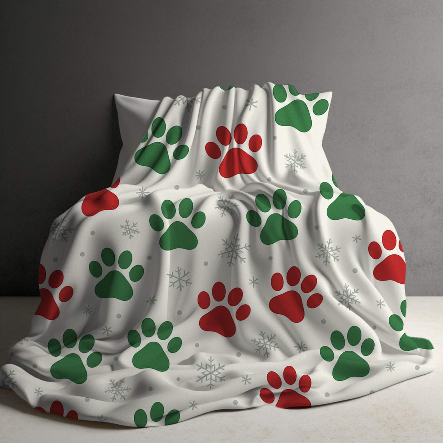 Blanket - Christmas - Red Green Paw - PREORDER