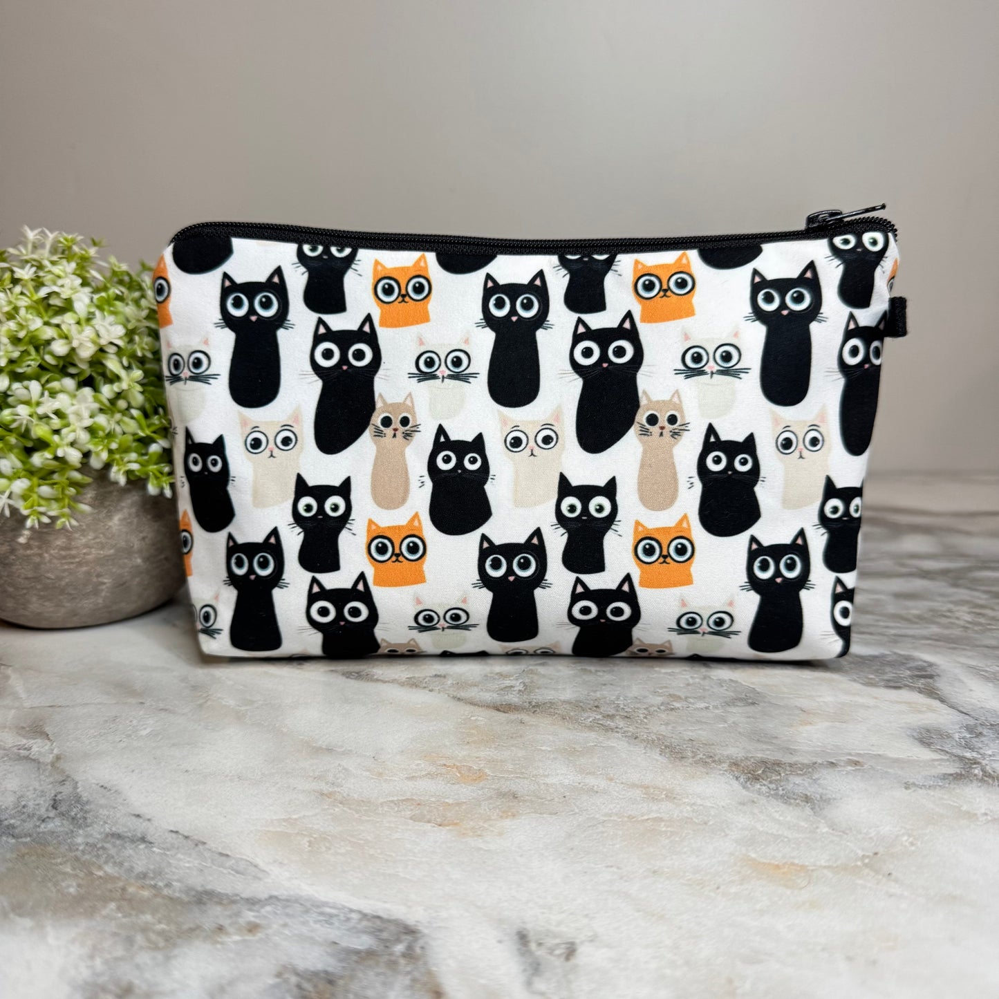 Pouch - Cats Orange Black Big Eyes