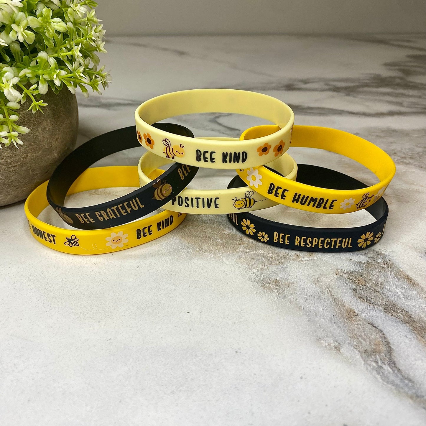 Bracelet - Bee Saying Silicone Mix