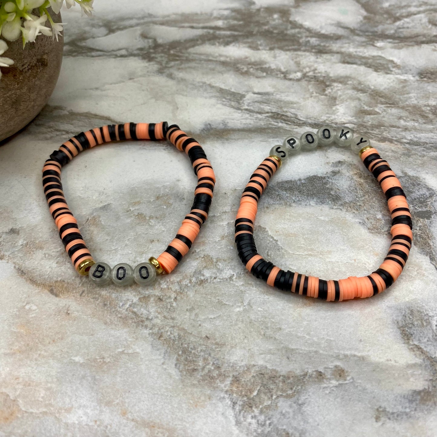 Bracelet - Halloween Clay & Beads - Glow In The Dark