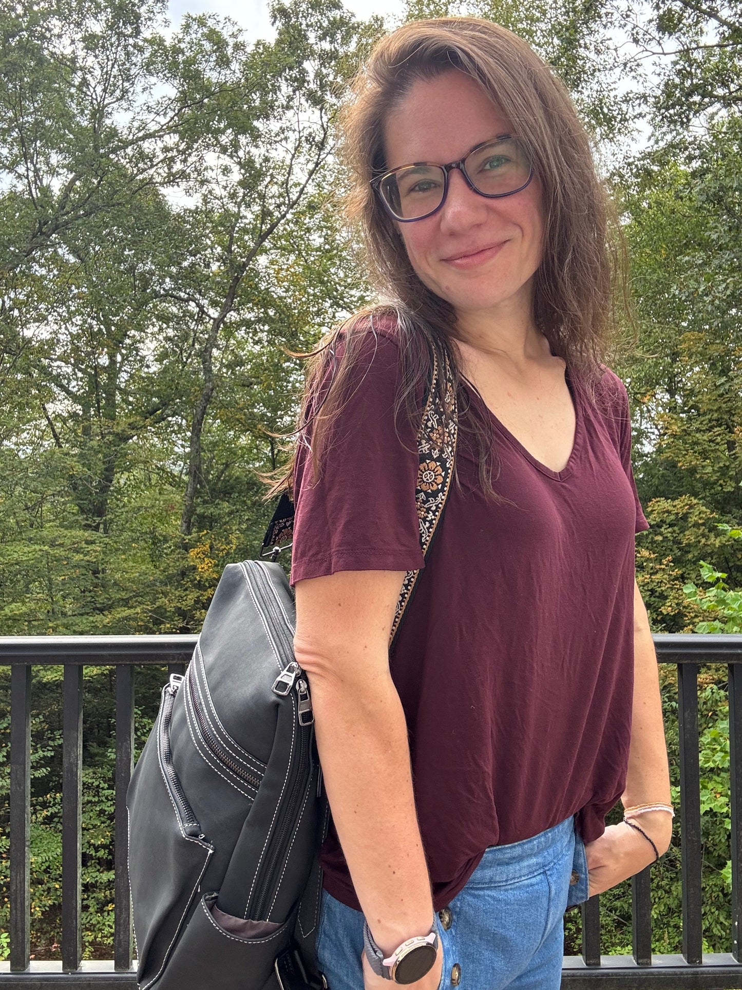 Denim Suede Brooke Backpack + Pouch