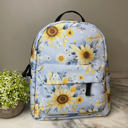 Mini Backpack - Sunflower Light Blue