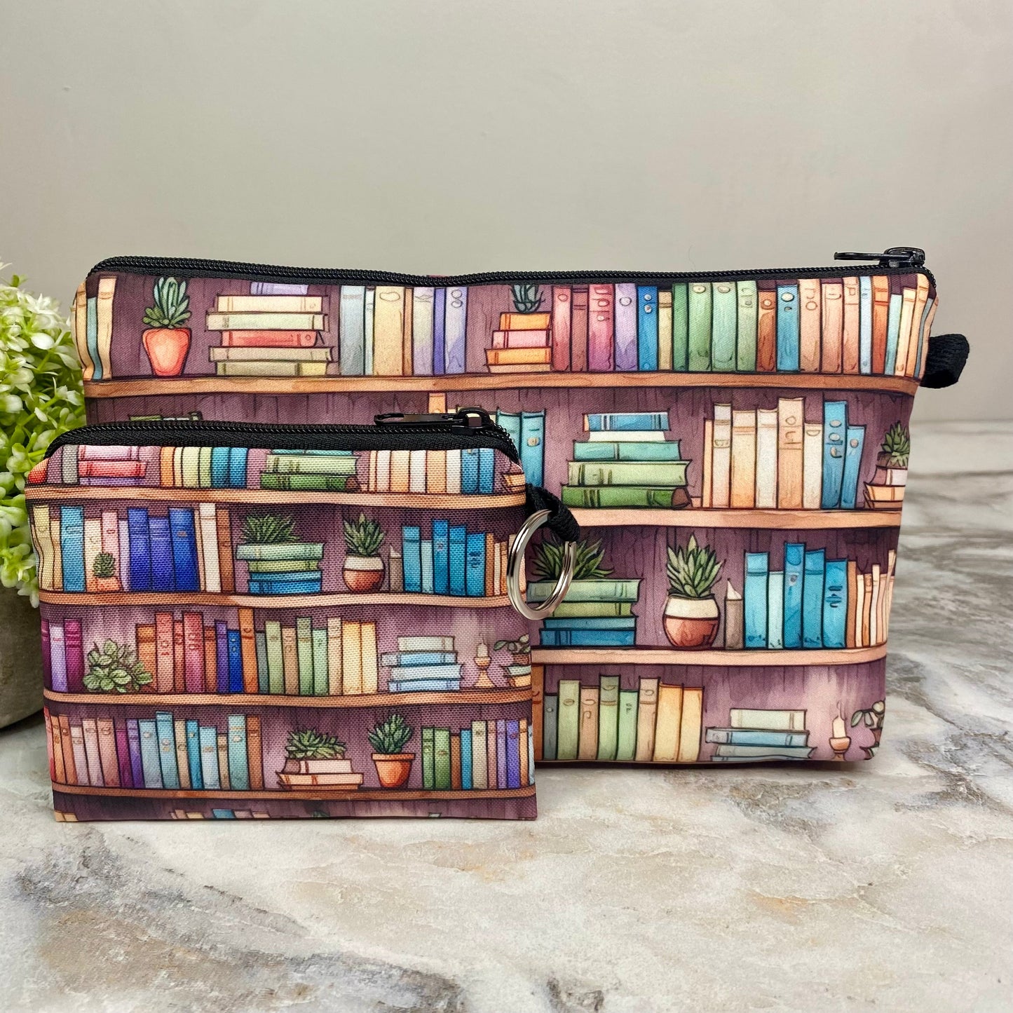 Pouch & Mini Pouch Bundled Set - Book Shelves