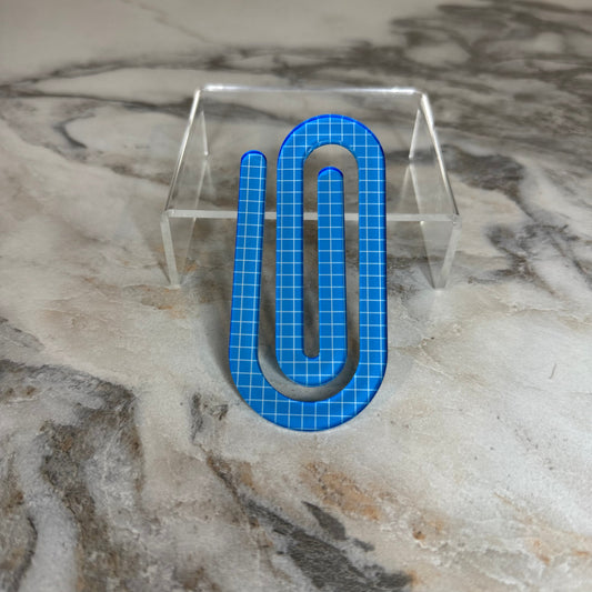 Jumbo Paperclip - Blue Checker