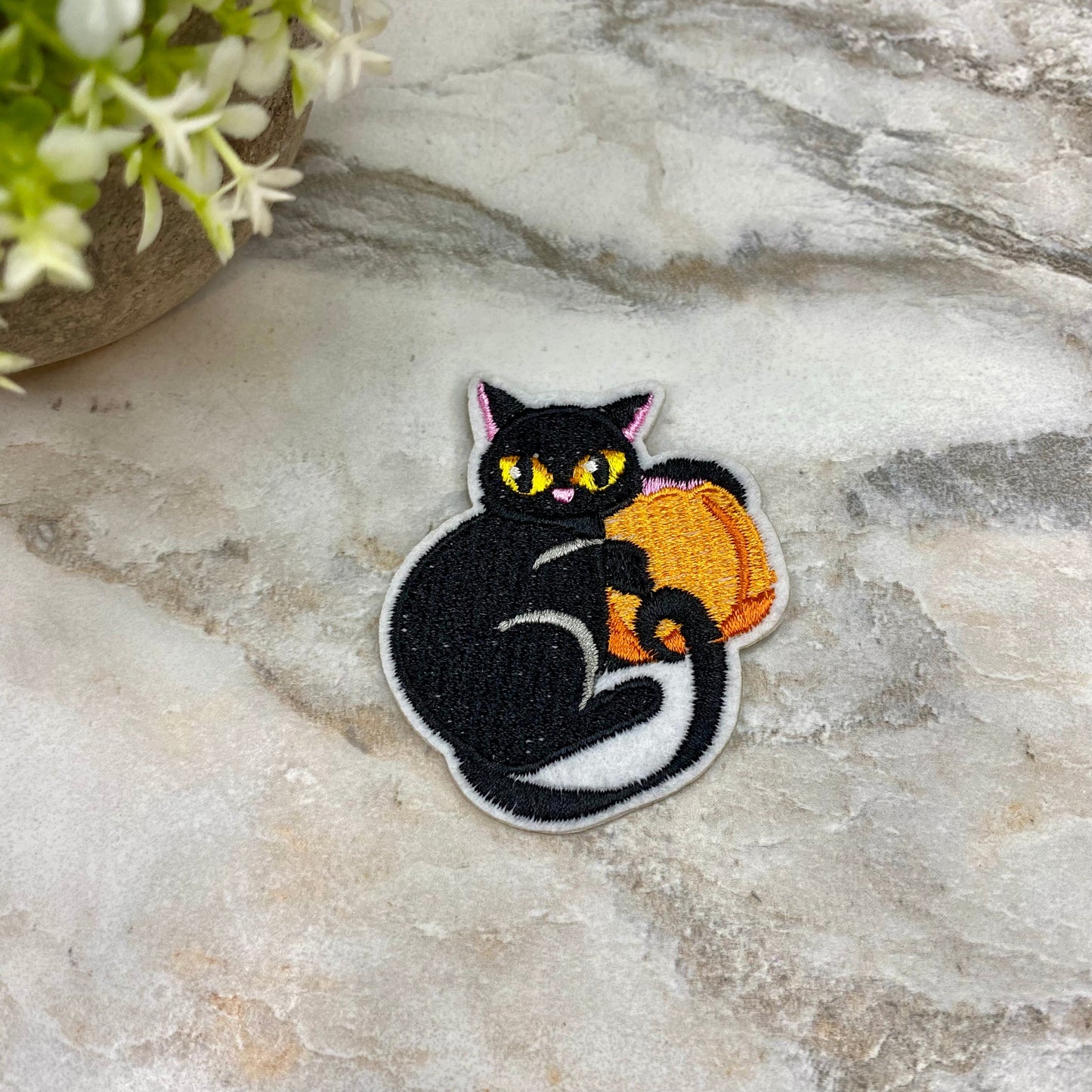 Embroidered Patches - Halloween - Cat Pumpkin #1