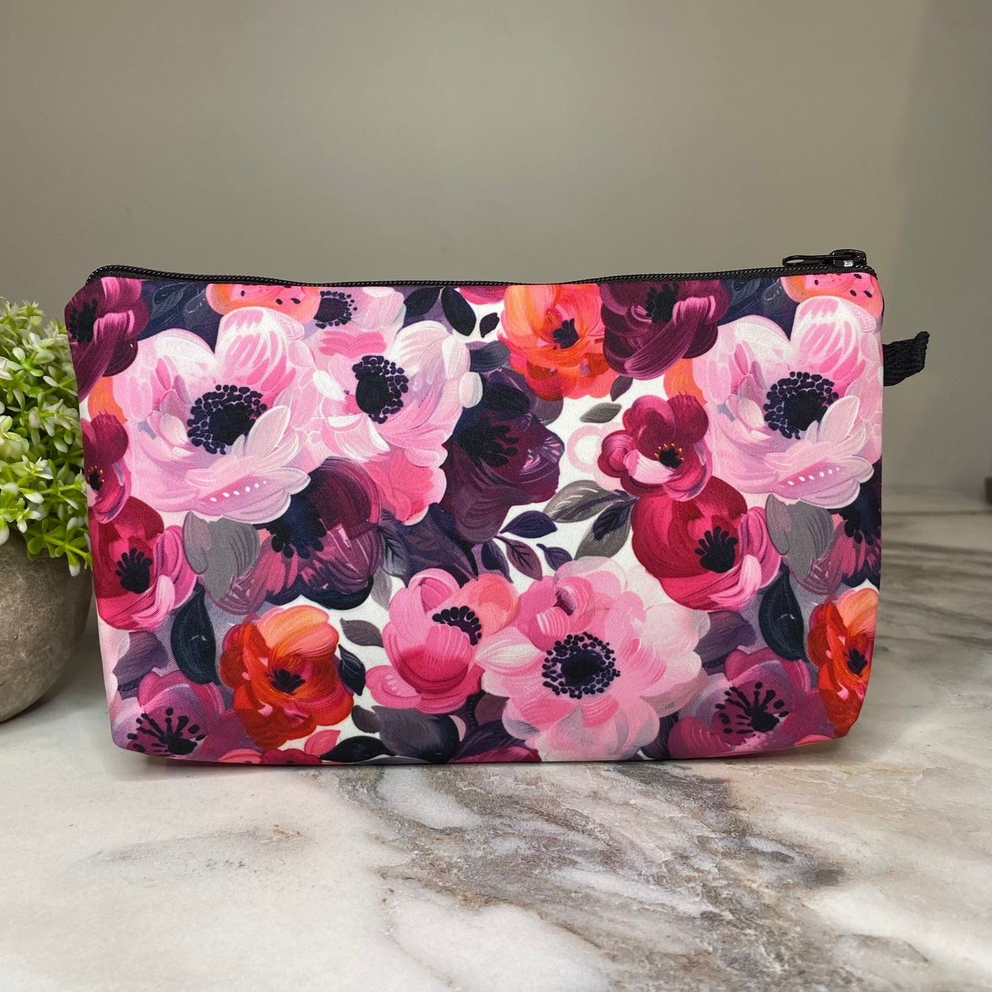 Pouch - Floral Painted Pinks