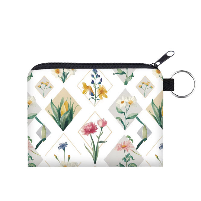 Mini Pouch - Floral Diamonds