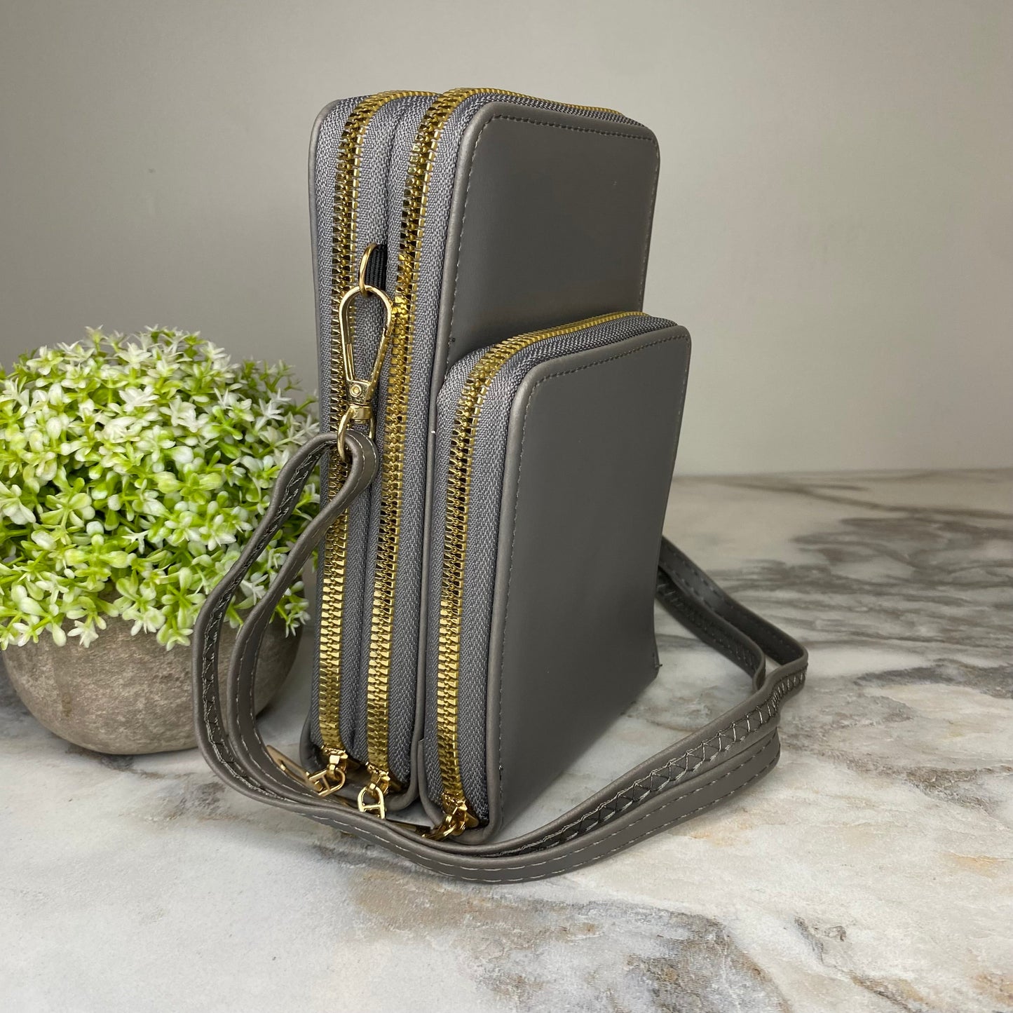 Ivy Crossbody Wallet + Purse - Grey