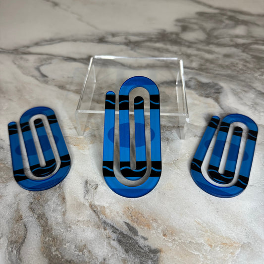 Jumbo Paperclip - Blue Crayon