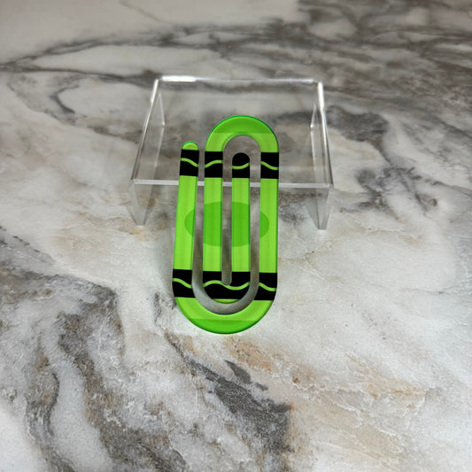 Jumbo Paperclip - Green Crayon