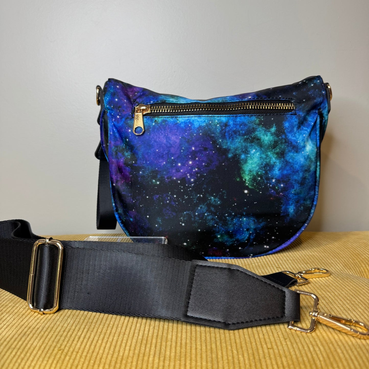 The Roni Nylon Crossbody - Blue Green Purple Galaxy