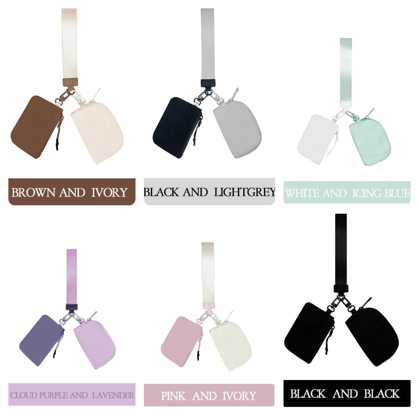 Nylon Wristlet + Double Mini Wallet Set