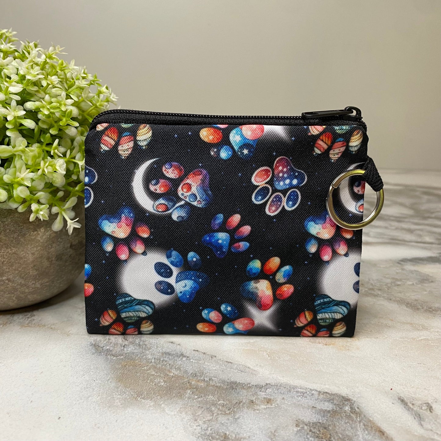 Mini Pouch - Dog Paw Galaxy Moon