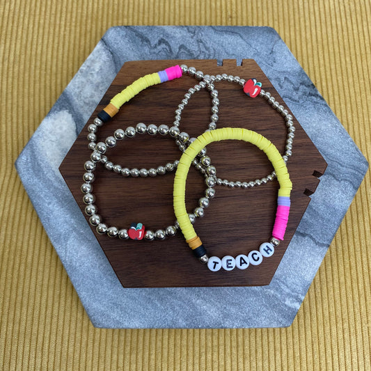 Bracelet Pack - Teach (Silver Bead)