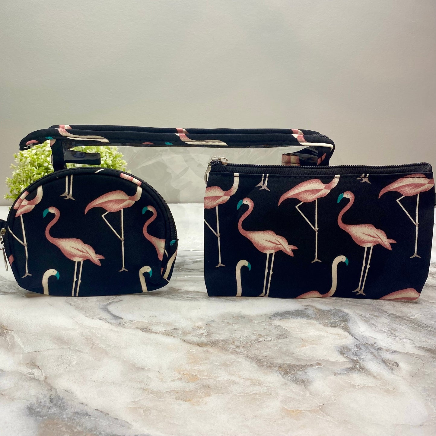 Trio Set Pouch + Clamshell - Flamingo