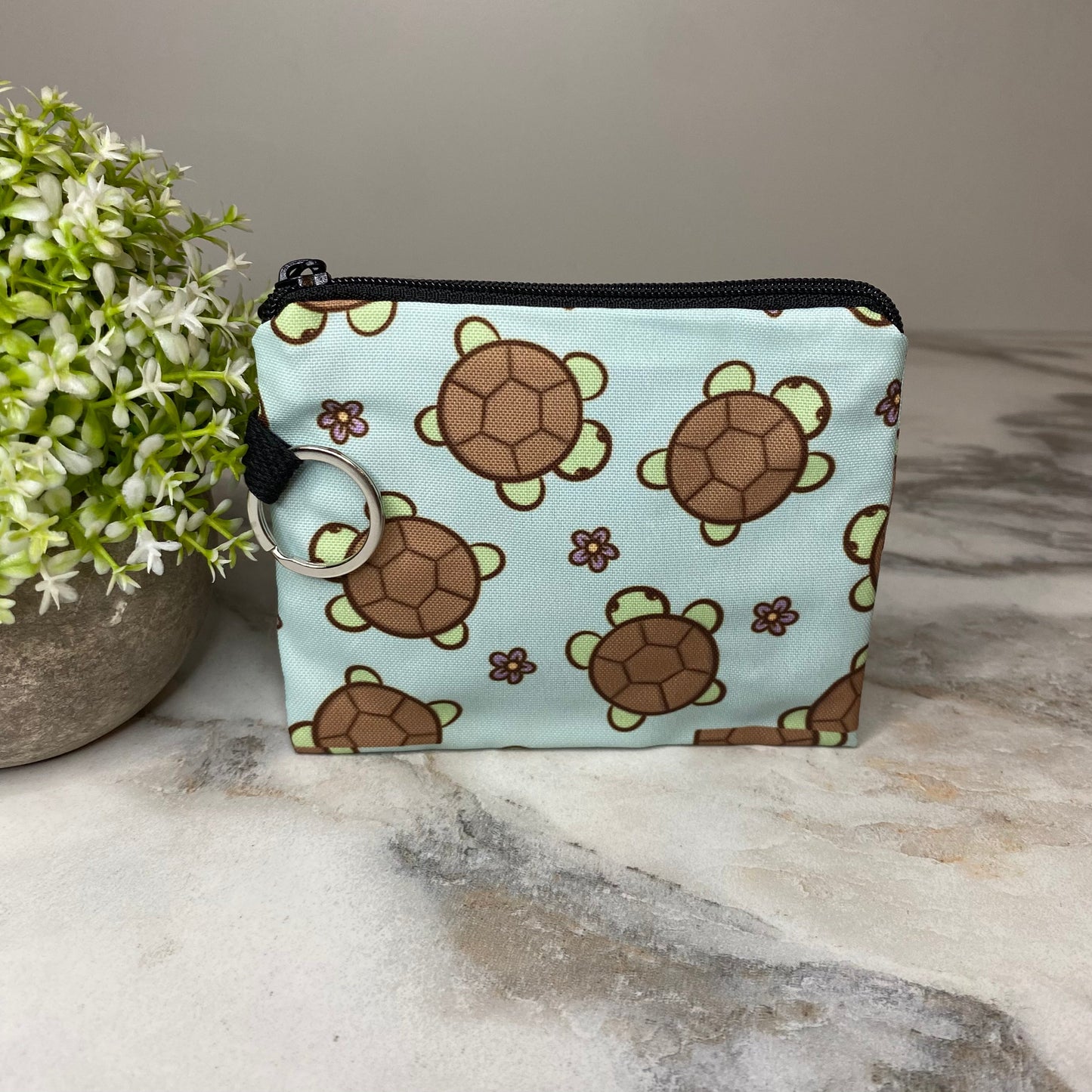 Mini Pouch - Mint Turtles