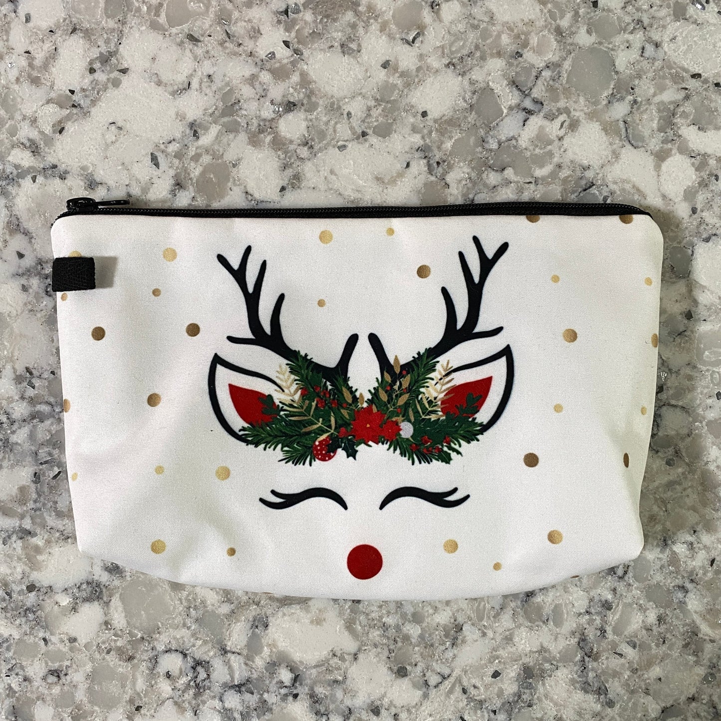 Pouch - Holiday Christmas - White Reindeer